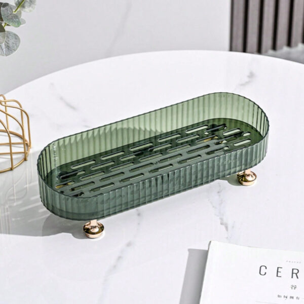 1/2 pièces Organisateur de maquillage, plateau de salle de bain de vanité, boîte de rangement de parfum de maquillage, plateau de rangement d'anneau de maquillage, plateau de table de toilette, étagère décorative organisateur de bijoux et de maquillage, support de rangement de cosmétiques de salle de bain, plateau de rangement et d'affichage de bureau pour la décoration de la maison, la salle de bain, le cadeau. – Image 29