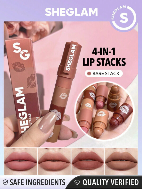 SHEGLAM Mega Lip Stacks-Petal Stack     NoëL Cadeau De NoëL Hiver Thanksgiving DéCoration De NoëL Maquillage FÊTe Plage Voyage Vacances Rose Y1216K Saint-Valentin DéCor Amour Cadeau Hiver Maquillage FÊTe Plage Voyage Vacances Rose Y2K Promos Offres Camping ExtéRieur PréSent Rose Mode Fille Nouvelle AnnéE CosméTique Cosplayer Meilleur Voyage FêTes Couleur Fantaisie Campus éCole Charme Ambiance Cny Nouvel An Chinois – Image 3