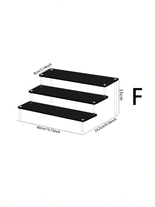 1 set de présentoir cosmétique multifonctionnel en acrylique, étagères de rangement noires minimalistes modernes pour la chambre, le salon, la cuisine – Image 20