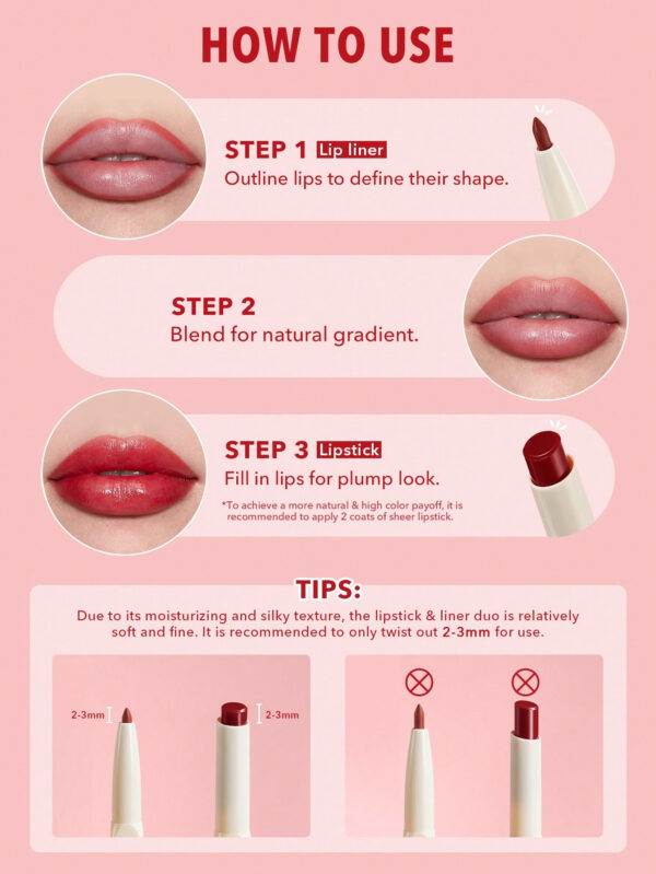 SHEGLAM Duo De Rouge à LèVres Et Liner Teinté Transparent Glam 101-Cherry Glaze     NoëL Cadeau De NoëL Hiver Thanksgiving DéCoration De NoëL Maquillage FÊTe Plage Voyage Vacances Rose Y1046K Saint-Valentin DéCor Amour Cadeau Hiver Maquillage FÊTe Plage Voyage Vacances Rose Y2K Promos Offres Camping ExtéRieur PréSent Rose Mode Fille Nouvelle AnnéE CosméTique Cosplayer Meilleur Voyage FêTes Couleur Fantaisie Campus éCole Charme Ambiance Cny Nouvel An Chinois – Image 8