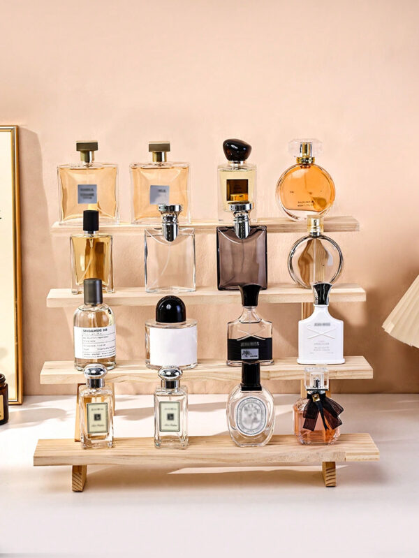 1 pièce Étagère de rangement en bois multi-niveaux, 2/3/4 niveaux pour rouge à lèvres, cosmétiques, parfum, colliers, boucles d'oreilles, bracelets, convient pour l'affichage de boîtes surprise, figurines, modèles, organisation de bureau – Image 7
