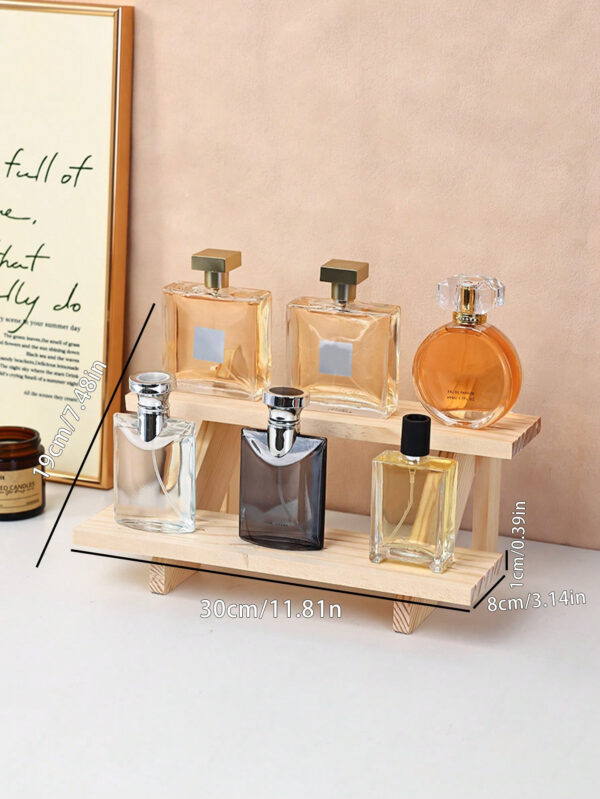 1 pièce Étagère de rangement en bois multi-niveaux, 2/3/4 niveaux pour rouge à lèvres, cosmétiques, parfum, colliers, boucles d'oreilles, bracelets, convient pour l'affichage de boîtes surprise, figurines, modèles, organisation de bureau – Image 8