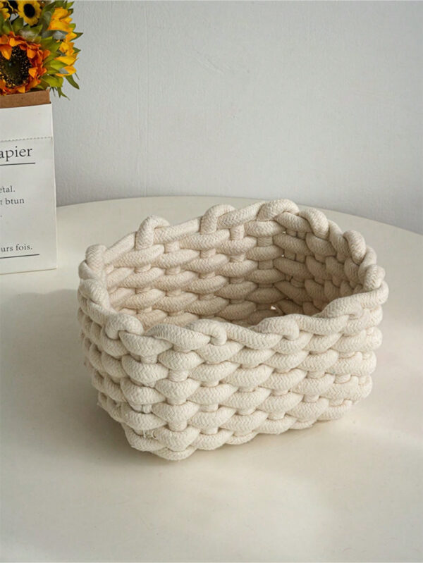 1 pièce Boîte de rangement cosmétique tissée à la main pour brosses, produits de soins de la peau et de maquillage, rouges à lèvres, ombres à paupières, organiseur de bureau, vitrine et organisateur de coiffeuse – Image 9