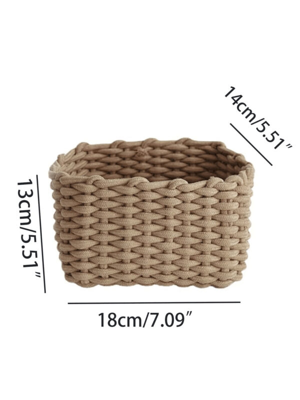 1 pièce Boîte de rangement cosmétique tissée à la main pour brosses, produits de soins de la peau et de maquillage, rouges à lèvres, ombres à paupières, organiseur de bureau, vitrine et organisateur de coiffeuse – Image 11