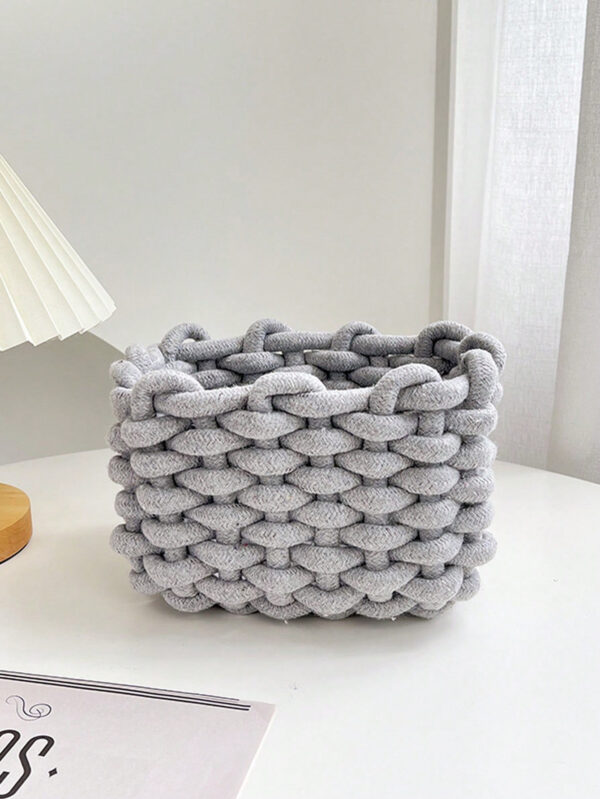 1 pièce Boîte de rangement cosmétique tissée à la main pour brosses, produits de soins de la peau et de maquillage, rouges à lèvres, ombres à paupières, organiseur de bureau, vitrine et organisateur de coiffeuse – Image 15