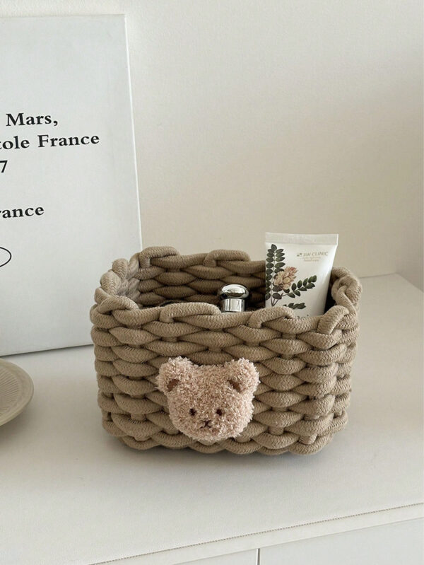 1 pièce Boîte de rangement cosmétique tissée à la main pour brosses, produits de soins de la peau et de maquillage, rouges à lèvres, ombres à paupières, organiseur de bureau, vitrine et organisateur de coiffeuse – Image 16