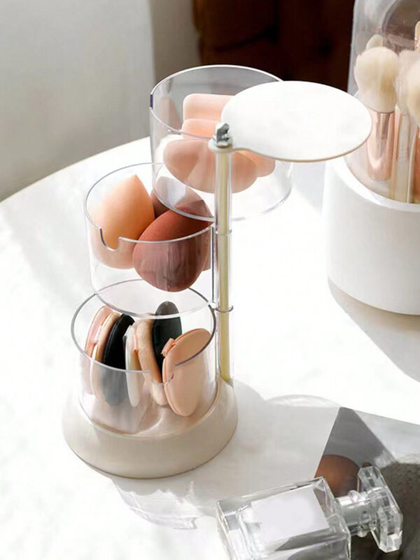 SHEIN Basic living Boîte de rangement pour cosmétiques multicouche à rotation 360 °, de grande capacité, anti-poussière 1 pièce