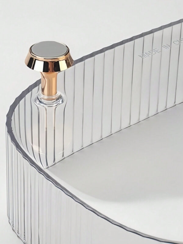 1/2 pièces Boîte de rangement multifonction pour bureau, organiseur de maquillage transparent avec pieds, organiseur de parfum, plateau de vanité, plateau de cosmétiques et de soins de la peau, plateau organisateur de comptoir pour la salle de bain, transparent – Image 5