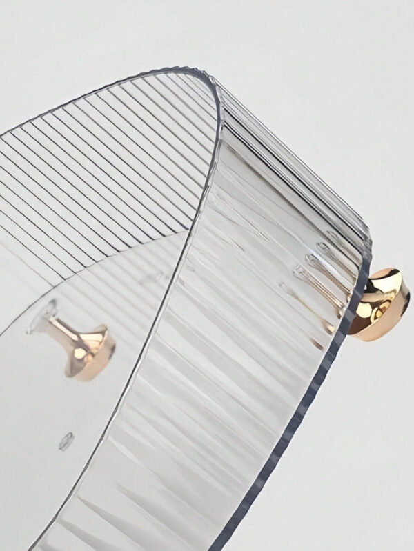 1/2 pièces Boîte de rangement multifonction pour bureau, organiseur de maquillage transparent avec pieds, organiseur de parfum, plateau de vanité, plateau de cosmétiques et de soins de la peau, plateau organisateur de comptoir pour la salle de bain, transparent – Image 6