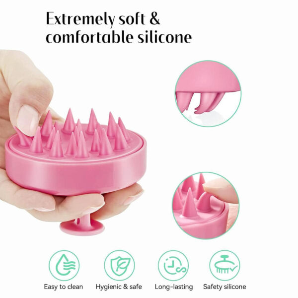 1 pièce Cheveux Masseur De Cuir chevelu , Cuir chevelu scrubber Avec Silicone Souple Poils Pour La Pousse Des Cheveux & Pellicules Retirer , Cheveux Brosse Pour Shampooing Pour Cuir chevelu Exfoliant – Image 11