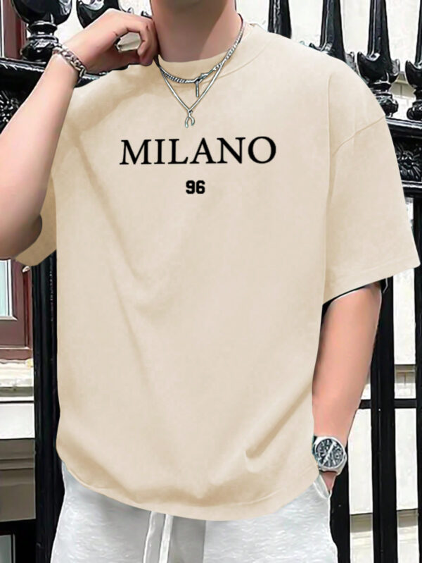 Manfinity Homme T-shirt D'été À Manches Courtes Imprimé De Lettres Et De Chiffres Pour Homme – Image 5