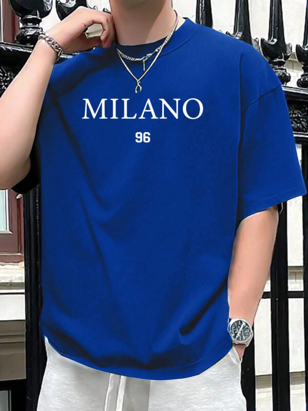 Manfinity Homme T-shirt D'été À Manches Courtes Imprimé De Lettres Et De Chiffres Pour Homme – Image 6