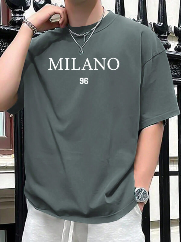 Manfinity Homme T-shirt D'été À Manches Courtes Imprimé De Lettres Et De Chiffres Pour Homme – Image 7