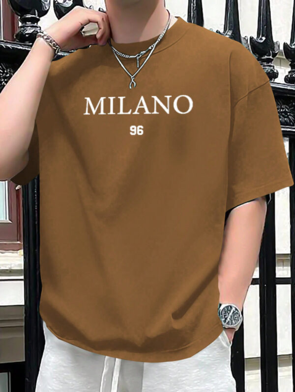 Manfinity Homme T-shirt D'été À Manches Courtes Imprimé De Lettres Et De Chiffres Pour Homme – Image 8