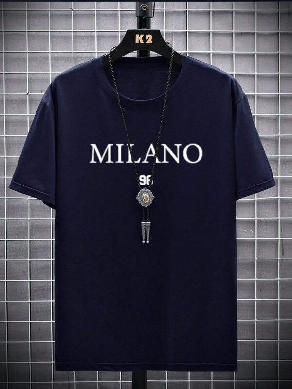 Manfinity Homme T-shirt D'été À Manches Courtes Imprimé De Lettres Et De Chiffres Pour Homme – Image 11