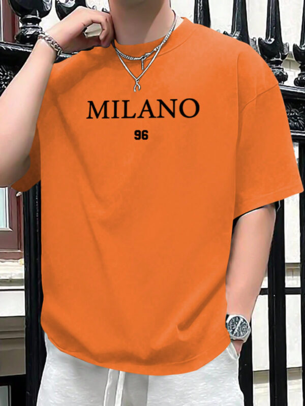 Manfinity Homme T-shirt D'été À Manches Courtes Imprimé De Lettres Et De Chiffres Pour Homme – Image 12