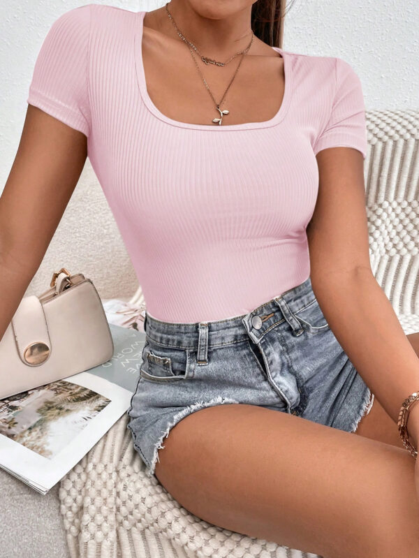 SHEIN PETITE Body T-shirt À Col En U – Image 16