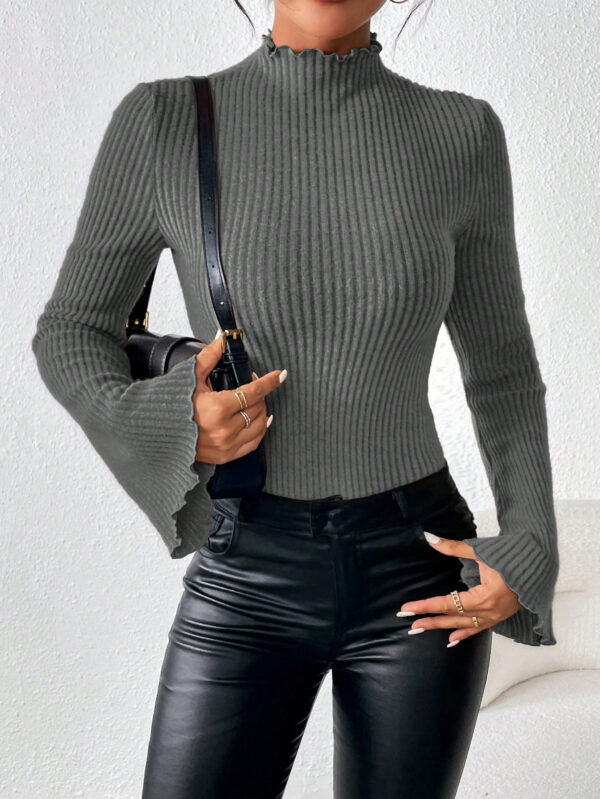 SHEIN Essnce Body À Rayures Et Col Montant De Couleur Unie – Image 5