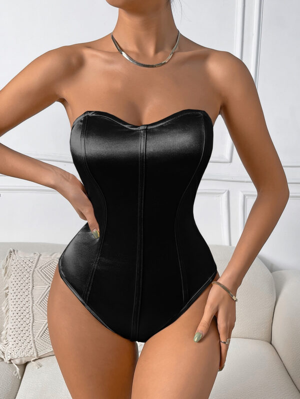 SHEIN Raffinéa Body unicolore bustier en satin