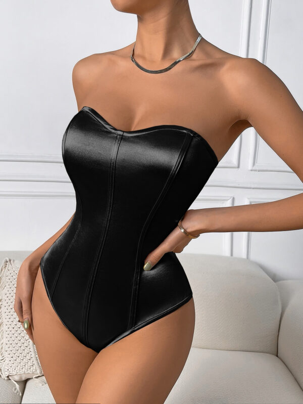 SHEIN Raffinéa Body unicolore bustier en satin – Image 9