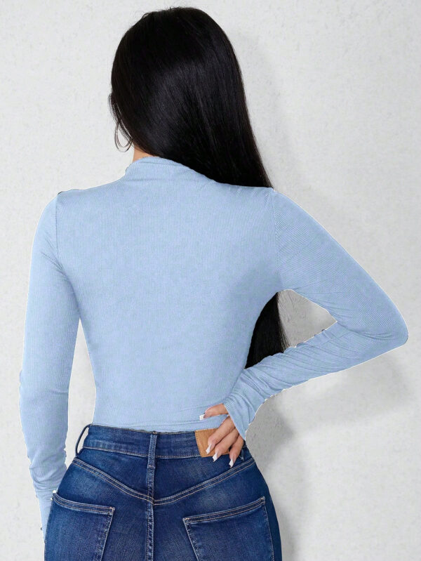 SHEIN Relaxiva Body Femme À Col Montant À Manches Longues – Image 2