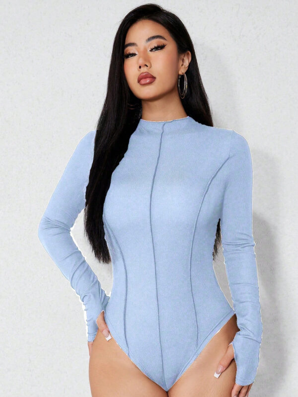 SHEIN Relaxiva Body Femme À Col Montant À Manches Longues – Image 3