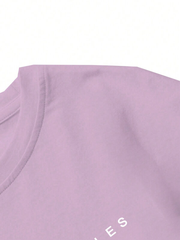 Manfinity Homme T-shirt décontracté à manches courtes et col rond imprimé de lettres pour hommes en été – Image 16
