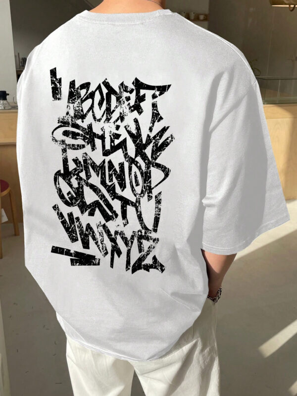DAZY T-shirt d'été décontracté pour homme avec impression de lettre, col rond et manches courtes – Image 4