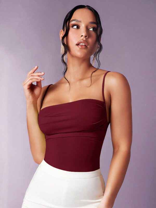 Silquee Body à fines brides unicolore dos-nu – Image 4