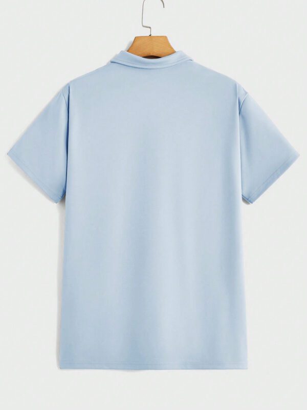 Manfinity Modomio Chemise polo tricotée unie pour homme pour tenues décontractées de tous les jours – Image 5