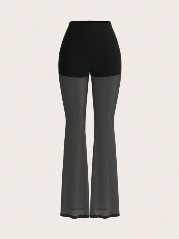 Opulessa Pantalon de vacances évasé en dentelle à taille haute pour femmes – Image 9