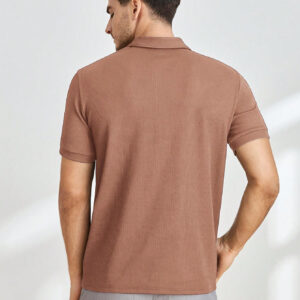 Manfinity Modomio Polo à manches courtes en tricot de couleur unie pour homme, pour un usage quotidien et décontracté