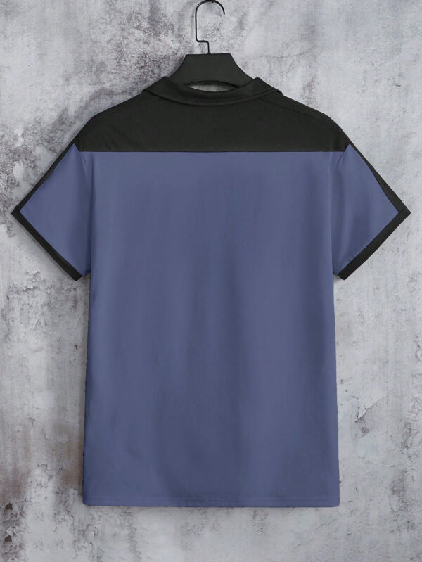 Manfinity RebelGame Hauts décontractés décontractés à manches courtes avec patchs de couleur unie pour hommes – Image 7