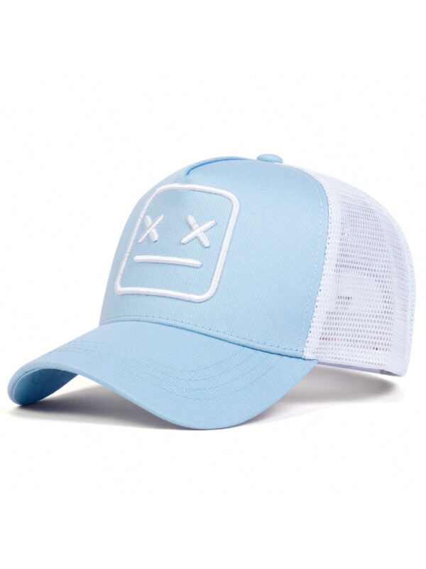 1 pièce Casquette de baseball à visage souriant brodé pour homme, casquette de camionneur à la mode avec sangle réglable pour la protection solaire extérieure, convient pour les voyages, le tourisme et les vacances à la plage au printemps et en automne, Halloween de rue – Image 2