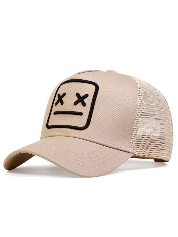 1 pièce Casquette de baseball à visage souriant brodé pour homme, casquette de camionneur à la mode avec sangle réglable pour la protection solaire extérieure, convient pour les voyages, le tourisme et les vacances à la plage au printemps et en automne, Halloween de rue – Image 3