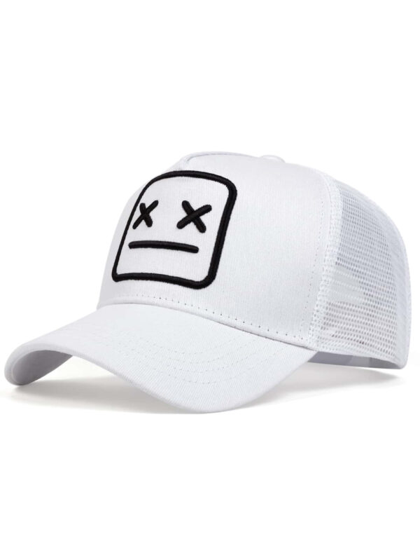 1 pièce Casquette de baseball à visage souriant brodé pour homme, casquette de camionneur à la mode avec sangle réglable pour la protection solaire extérieure, convient pour les voyages, le tourisme et les vacances à la plage au printemps et en automne, Halloween de rue – Image 4