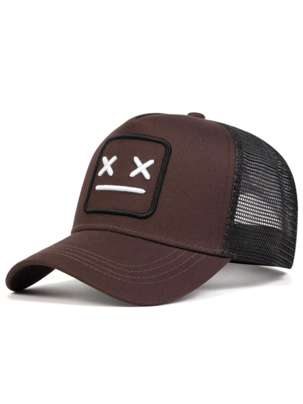 1 pièce Casquette de baseball à visage souriant brodé pour homme, casquette de camionneur à la mode avec sangle réglable pour la protection solaire extérieure, convient pour les voyages, le tourisme et les vacances à la plage au printemps et en automne, Halloween de rue – Image 5