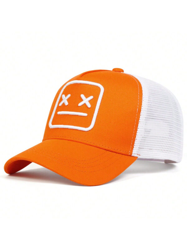 1 pièce Casquette de baseball à visage souriant brodé pour homme, casquette de camionneur à la mode avec sangle réglable pour la protection solaire extérieure, convient pour les voyages, le tourisme et les vacances à la plage au printemps et en automne, Halloween de rue – Image 6