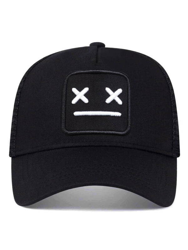 1 pièce Casquette de baseball à visage souriant brodé pour homme, casquette de camionneur à la mode avec sangle réglable pour la protection solaire extérieure, convient pour les voyages, le tourisme et les vacances à la plage au printemps et en automne, Halloween de rue – Image 8