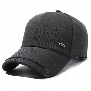 1 pièce Casquette de baseball noire pour hommes, chapeau de loisir réglable et à la mode avec protection solaire, convient pour les voyages de printemps/automne, les fêtes à la plage et les tenues décontractées