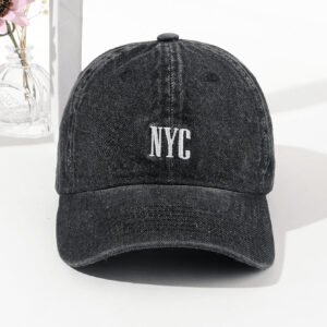 1 Pièce Casquette De Baseball En Denim Lavé Pour Homme Avec Broderie Nyc Pour La Protection Solaire Extérieur Sport Et Port Quotidien Décontracté