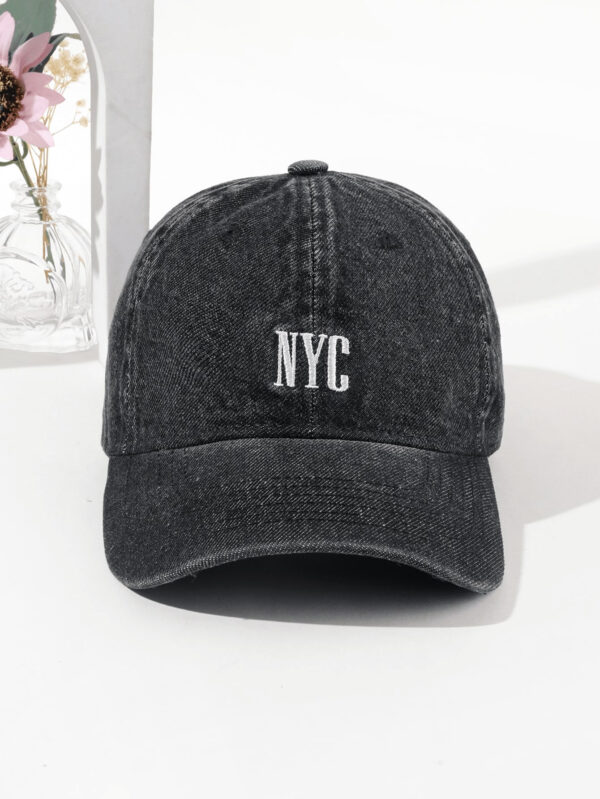 1 Pièce Casquette De Baseball En Denim Lavé Pour Homme Avec Broderie Nyc Pour La Protection Solaire Extérieur Sport Et Port Quotidien Décontracté – Image 2