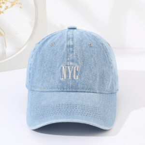 1 Pièce Casquette De Baseball En Denim Lavé Pour Homme Avec Broderie Nyc Pour La Protection Solaire Extérieur Sport Et Port Quotidien Décontracté