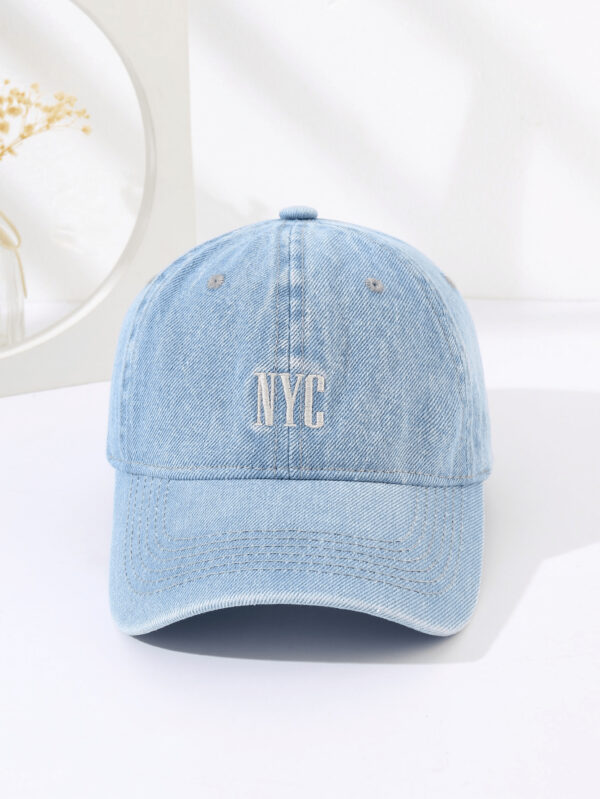 1 Pièce Casquette De Baseball En Denim Lavé Pour Homme Avec Broderie Nyc Pour La Protection Solaire Extérieur Sport Et Port Quotidien Décontracté – Image 4