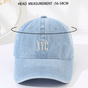 1 Pièce Casquette De Baseball En Denim Lavé Pour Homme Avec Broderie Nyc Pour La Protection Solaire Extérieur Sport Et Port Quotidien Décontracté