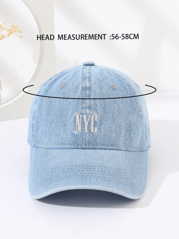 1 Pièce Casquette De Baseball En Denim Lavé Pour Homme Avec Broderie Nyc Pour La Protection Solaire Extérieur Sport Et Port Quotidien Décontracté – Image 6