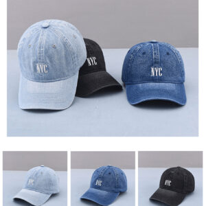 1 Pièce Casquette De Baseball En Denim Lavé Pour Homme Avec Broderie Nyc Pour La Protection Solaire Extérieur Sport Et Port Quotidien Décontracté