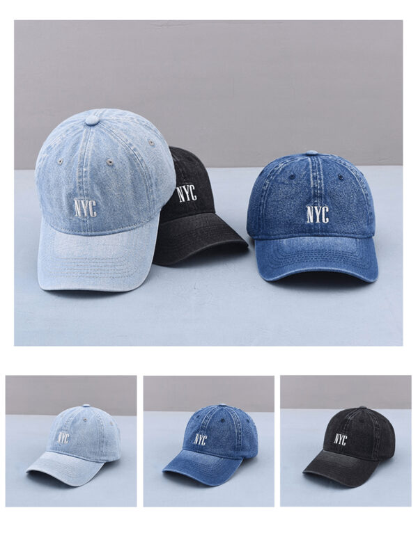 1 Pièce Casquette De Baseball En Denim Lavé Pour Homme Avec Broderie Nyc Pour La Protection Solaire Extérieur Sport Et Port Quotidien Décontracté – Image 7