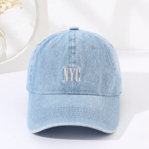 1 Pièce Casquette De Baseball En Denim Lavé Pour Homme Avec Broderie Nyc Pour La Protection Solaire Extérieur Sport Et Port Quotidien Décontracté