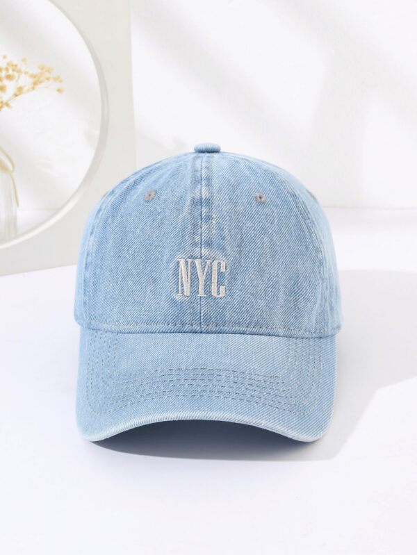 1 Pièce Casquette De Baseball En Denim Lavé Pour Homme Avec Broderie Nyc Pour La Protection Solaire Extérieur Sport Et Port Quotidien Décontracté – Image 8